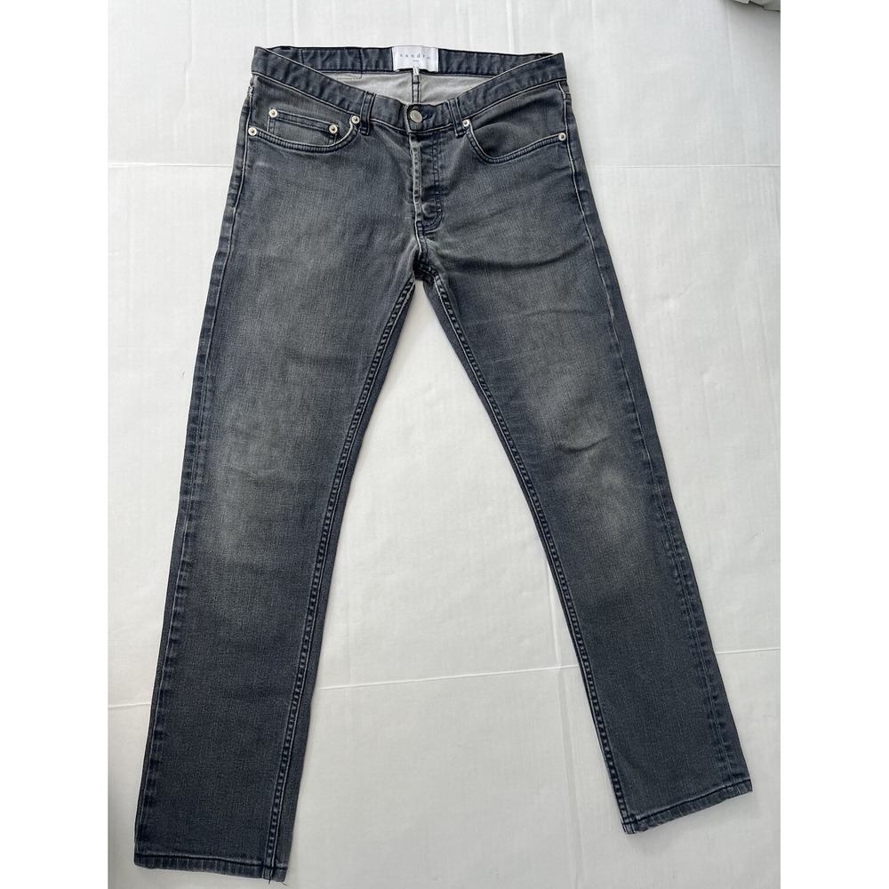 Sandro Etroit  Mens Slim Fit Button Fly Jeans Size 30 Washed